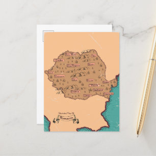 Rumänien Vintage-Kreis Karte