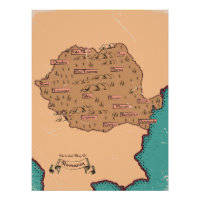 Rumänien Vintage Landkreise Karte