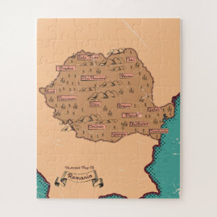 Rumänien Vintage Landkreise Karte Puzzle