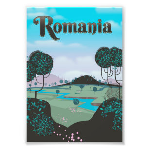 Rumänien Vintage-Landschaft-Reiseposter Fotodruck