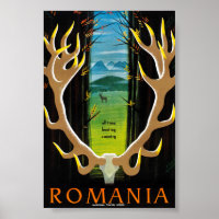 Rumänien Vintage-Reiseposter Restauriert
