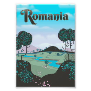 Rumänien - Vintages Landschaftsschutzposter Fotodruck