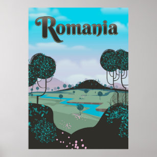 Rumänien - Vintages Landschaftsschutzposter Poster