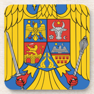 Rumänien - Wappen. Emblem Getränkeuntersetzer