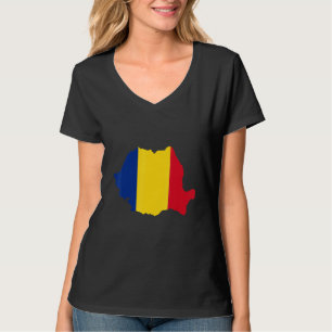 Rumänienflagge in Rumänien Umriss Rumänien T-Shirt