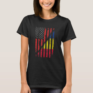 Rumänisch American Flag Retro Style USA Rumänien F T-Shirt