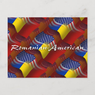 Rumänisch-amerikanische Wave-Flagge Postkarte