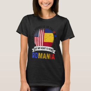 Rumänisch amerikanisches Patriot Heart aus Rumänie T-Shirt