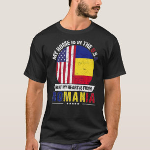 Rumänisch amerikanisches Patriot Herz aus Rumänien T-Shirt