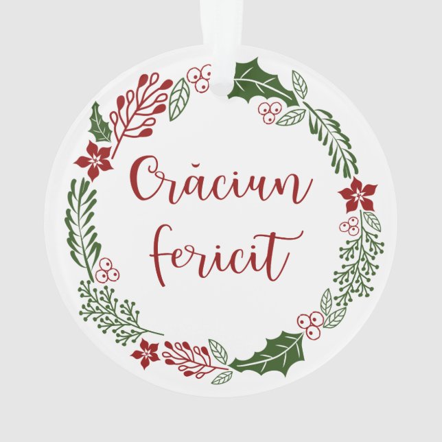 Rumänisch Frohe Weihnachtsfeiertag, Crăciun ferici Ornament (Rückseite)