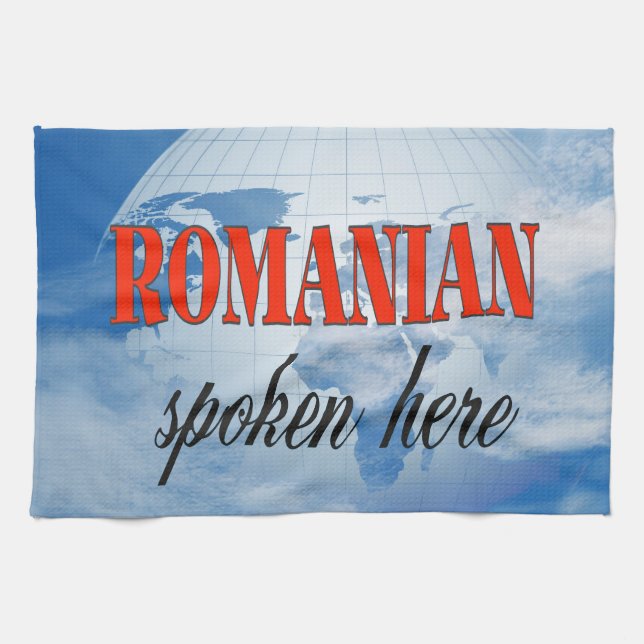 Rumänisch gesprochen hier bewölkte Erde Handtuch (Horizontal)