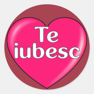 Rumänisch - i-Liebe Sie Runder Aufkleber