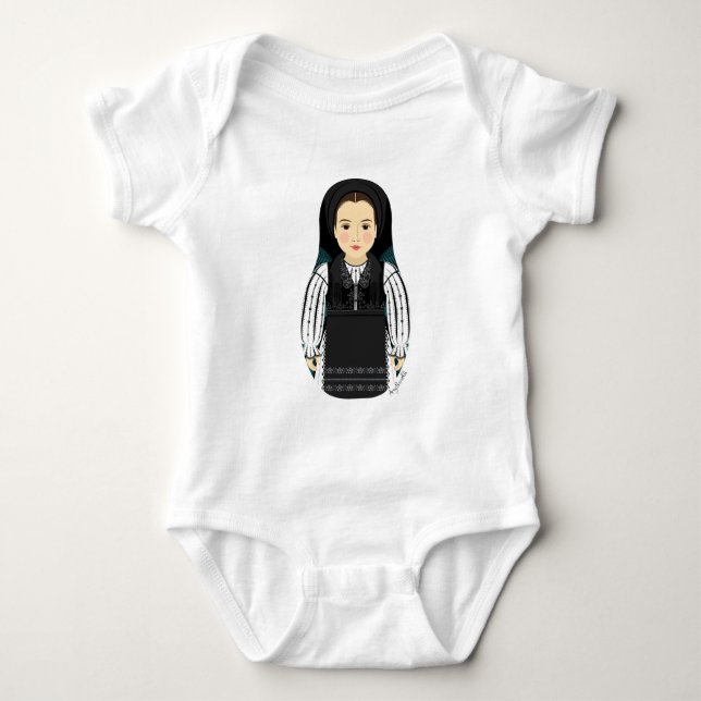 Rumänisch Matryoshka Baby Bodysuit Strampler (Vorderseite)