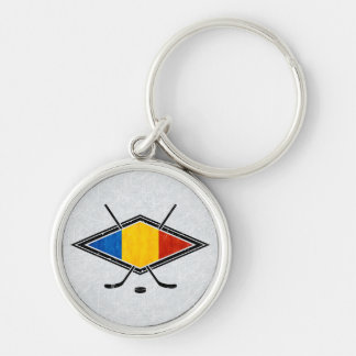 Rumänische Eishockeyflagge Schlüsselanhänger