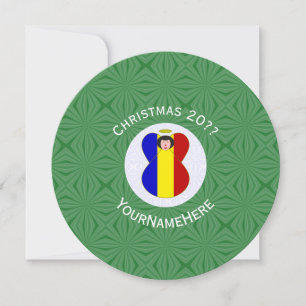 Rumänische-Engel-Flagge-Weihnachten Personalisiere Einladung