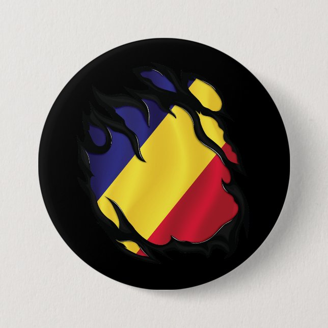 Rumänische Flagge Button (Vorderseite)