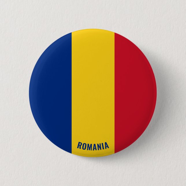 Rumänische Flagge Charming Patriotic Button (Vorderseite)