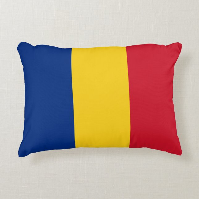 Rumänische Flagge Dekokissen (Vorderseite)