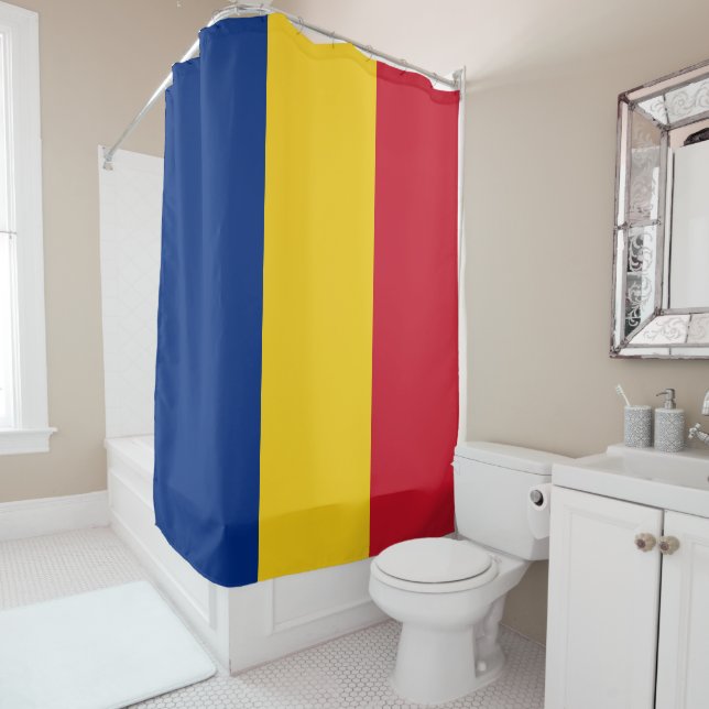 Rumänische Flagge Duschvorhang (Beispiel)