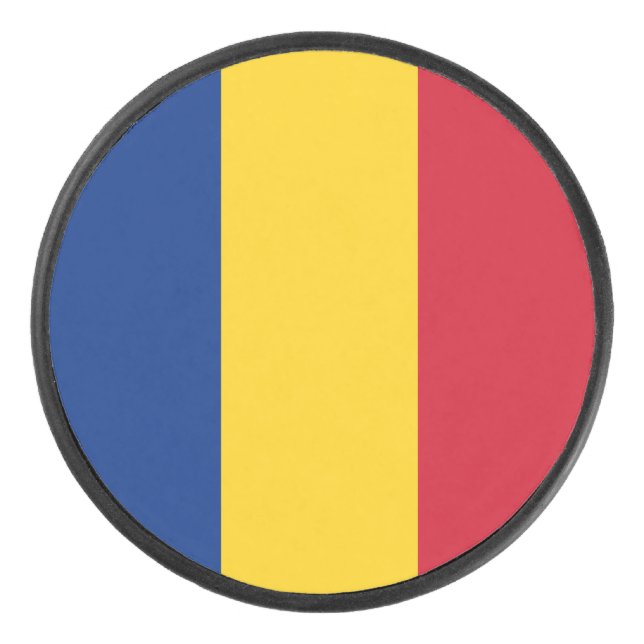 Rumänische Flagge Eishockey Puck (Vorderseite)