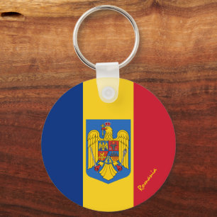 Rumänische Flagge, Emblem & Rumänien Urlaub / Spor Schlüsselanhänger