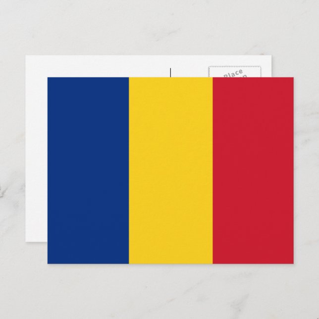 Rumänische Flagge, Flagge Rumäniens Postkarte (Vorne/Hinten)