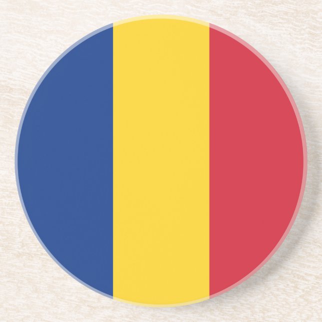 Rumänische Flagge Getränkeuntersetzer (Vorne)