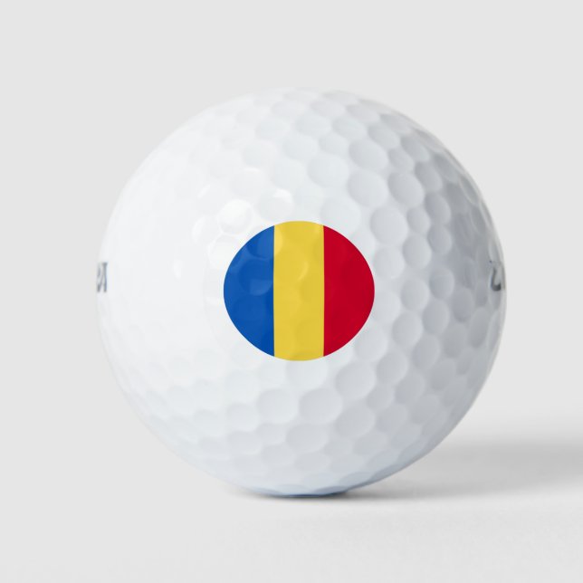Rumänische Flagge Golfball (Vorderseite)
