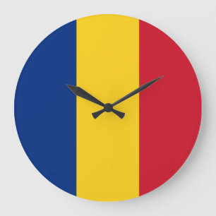 Rumänische Flagge Große Wanduhr