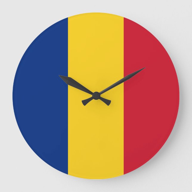 Rumänische Flagge Große Wanduhr (Vorderseite)