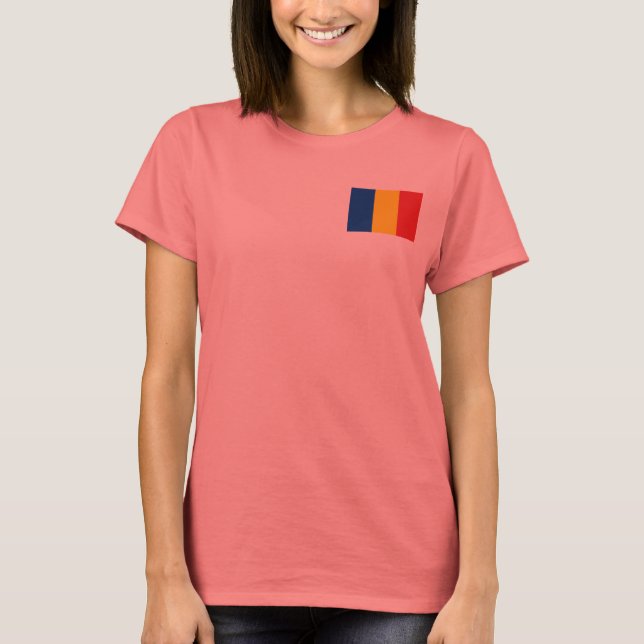 Rumänische Flagge + Karte T - Shirt (Vorderseite)