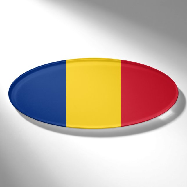 Rumänische Flagge Namenschild (Vorderseite)