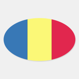Rumänische Flagge Ovaler Aufkleber