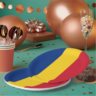 Rumänische Flagge Pappteller