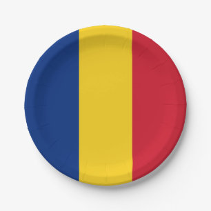 Rumänische Flagge Pappteller