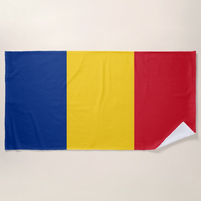 Rumänische Flagge (Rumänien) Strandtuch (Vorderseite)