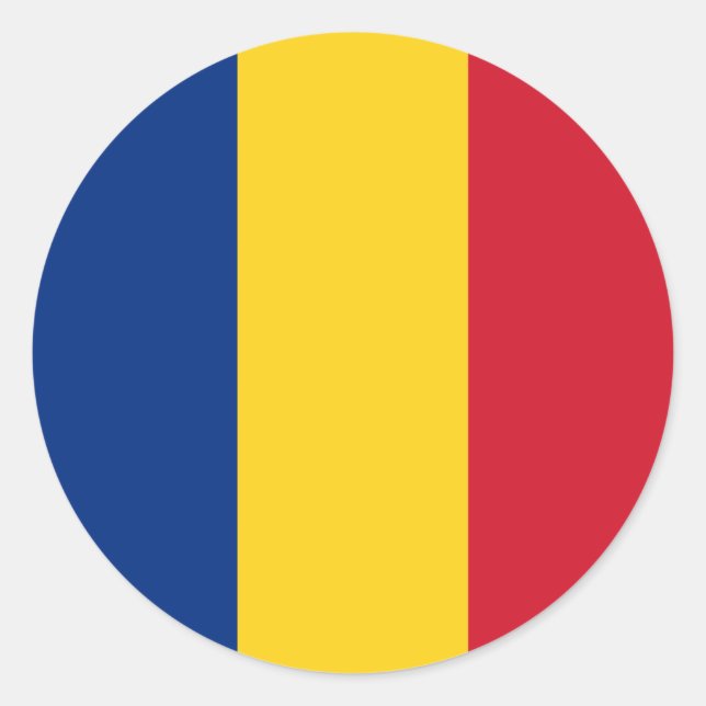 Rumänische Flagge Runder Aufkleber (Vorderseite)