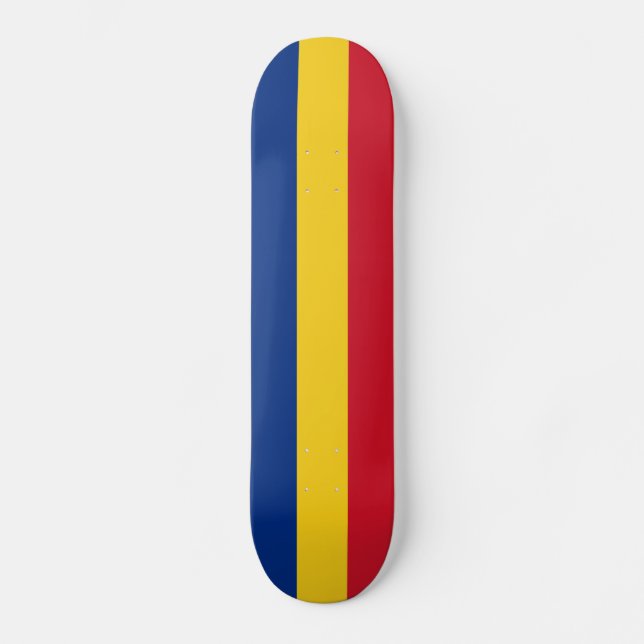 Rumänische Flagge Skateboard (Vorderseite)