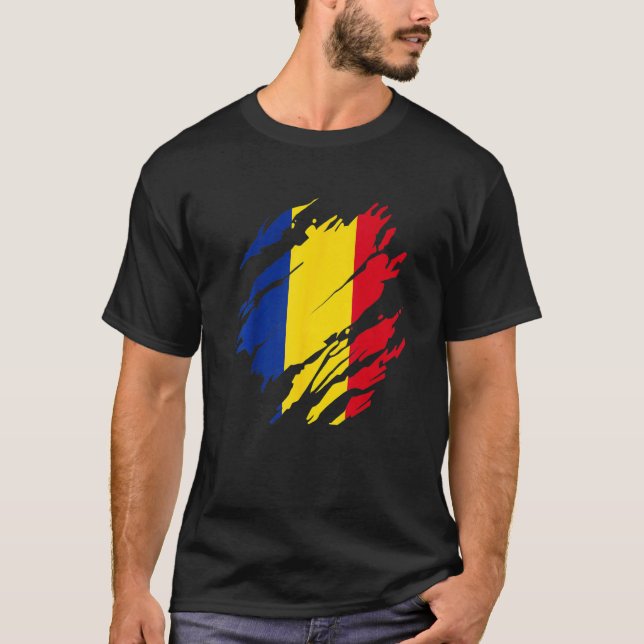 Rumänische Flagge T-Shirt (Vorderseite)