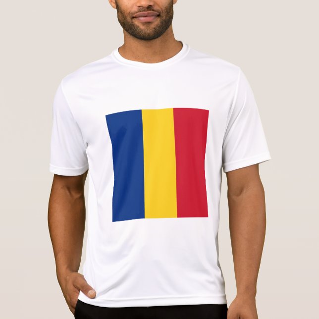 Rumänische Flagge T-Shirt (Vorderseite)