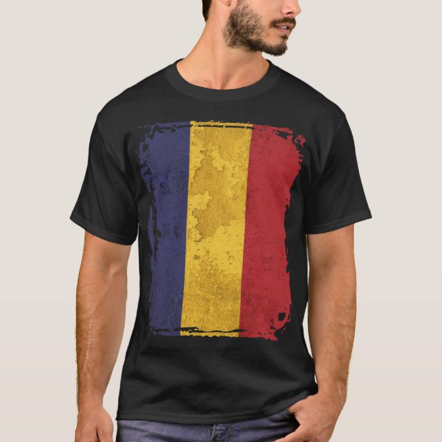 Rumänische Flagge T-Shirt (Vorderseite)