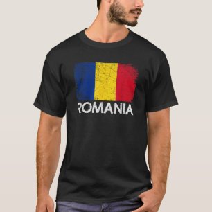 Rumänische Flagge Vintage Hergestellt in Rumänien  T-Shirt