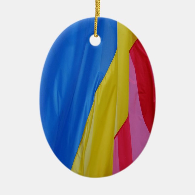 Rumänische Flaggenverzierung Keramik Ornament (Vorne)