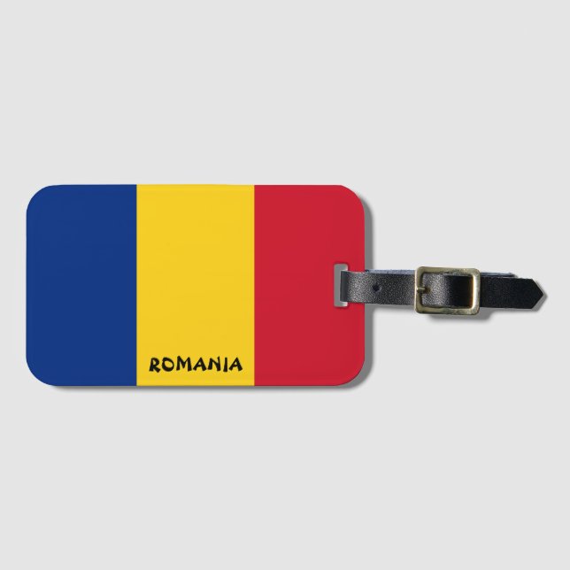Rumänische Nationalflagge Patriotisch Gepäckanhänger (Vorderseite (Horizontal))