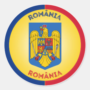 RUMÄNISCHE Wappen-Circle-Form Runder Aufkleber