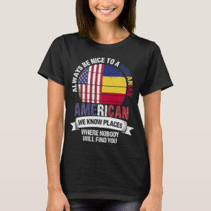 Rumänischer Amerikaner kennt Orte Rumänien Flagge T-Shirt