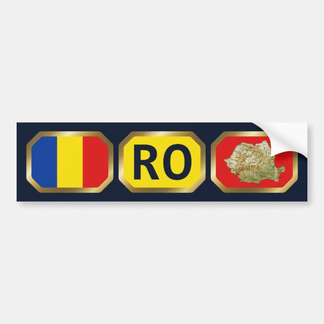 Rumänischer Flaggenplan-Autoaufkleber Autoaufkleber (Vorne)