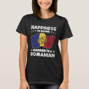 Rumänischer Hochzeitstag Staat Roots Verheiratet T-Shirt