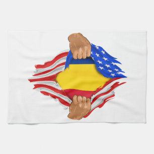 Rumänisches Blut in mir T-Shirt  Rumänien Flagge Geschirrtuch