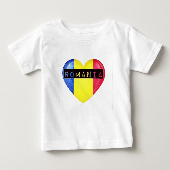 Rumänisches Flaggenherz Baby T-shirt (Vorderseite)